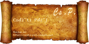 Csáti Pál névjegykártya