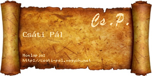Csáti Pál névjegykártya